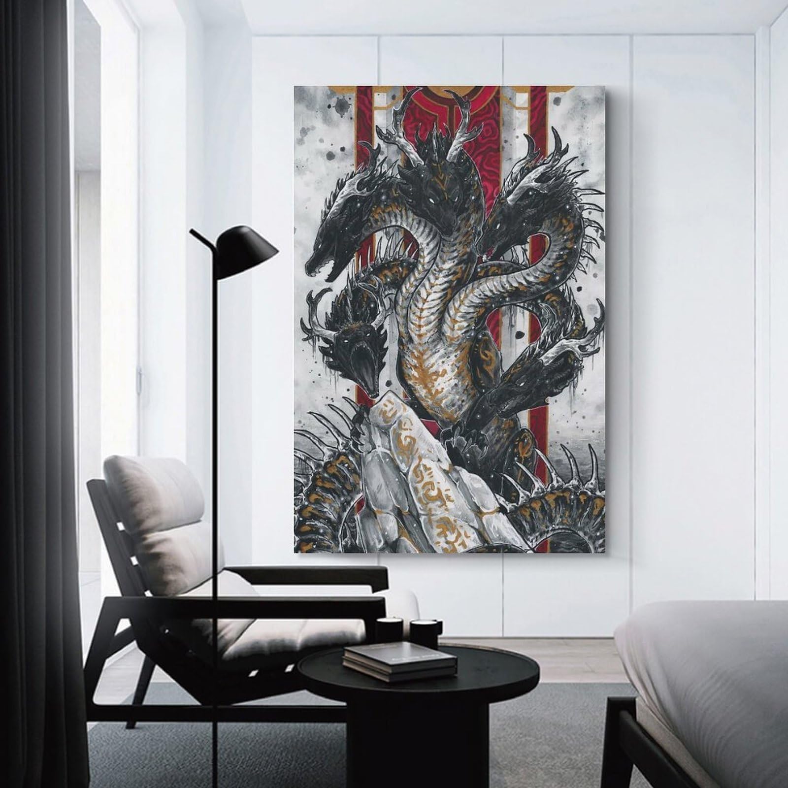 Junmoney Hydra Canvas Wall Decor 24x36inch(60x90cm), for Home Lounge, Bedroom Or Reading Nook, A Home Accent with Warm Character