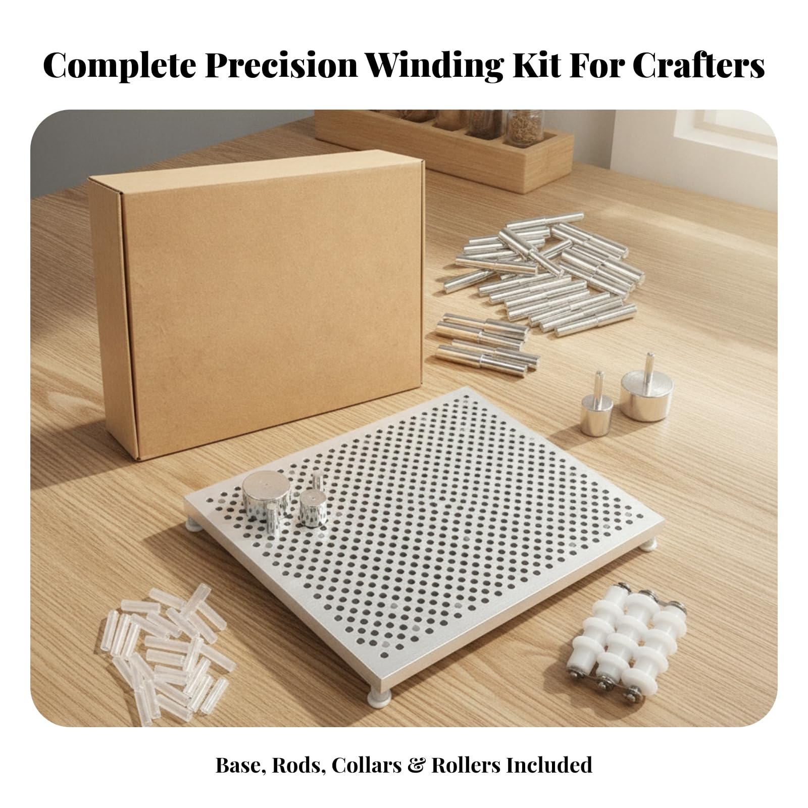Tabla Guía Quilling Ajustable | Tablero Perforado Metal con varillas Posicionamiento, Preciso, Herramienta Bricolaje para Joyería y Quilling