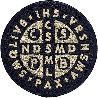Saint Benedict Cross Crusader Morale Patch - 3 inch Hook Fastener Backing P343