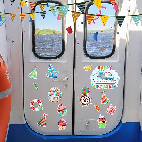 Miniatura 4 de 15 piezas de decoración de cumpleaños para puerta de crucero, divertidos imanes magnéticos de crucero, accesorios imprescindibles de carnaval para
