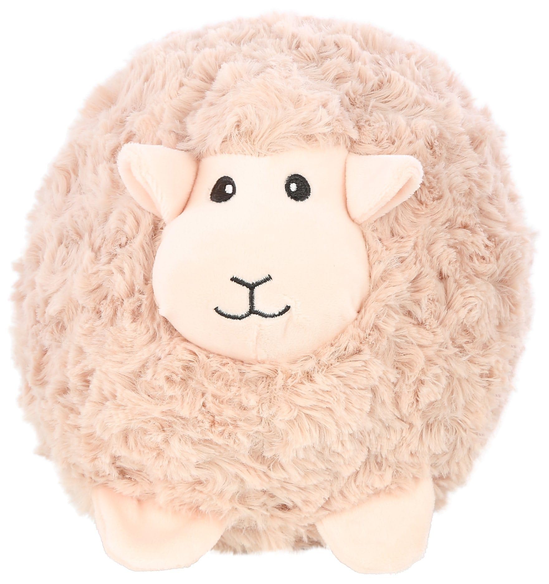 Pet Lou Lamb Ball, Biege, 8-inches Height, Squeak Toy, Plush, Pet Toys and Supplies