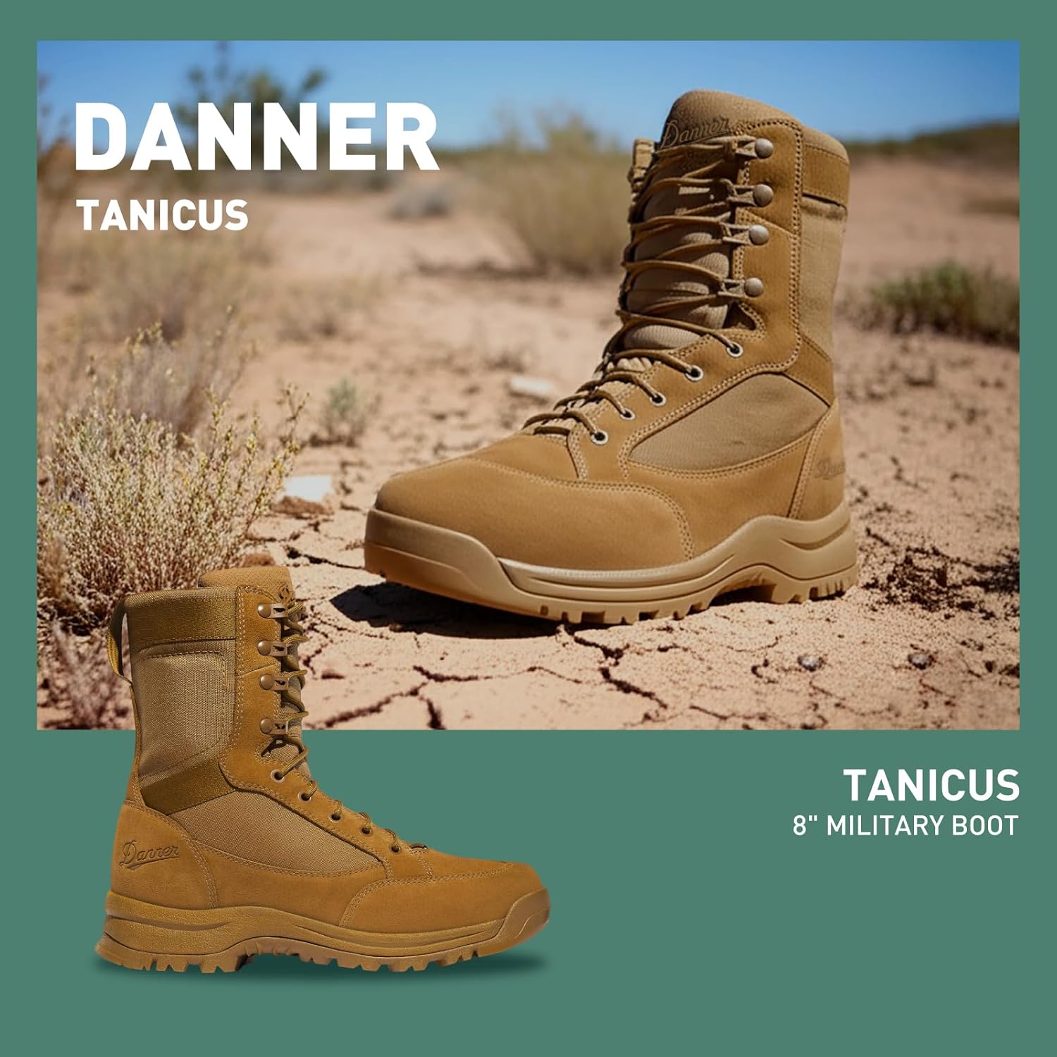 Danner Tanicus Military Boots for Men Made with Rough-Out Leather and 1000D Nylon, with Slip-Resistant Outsole and Comfort Footbed, AR 670-1 Certified