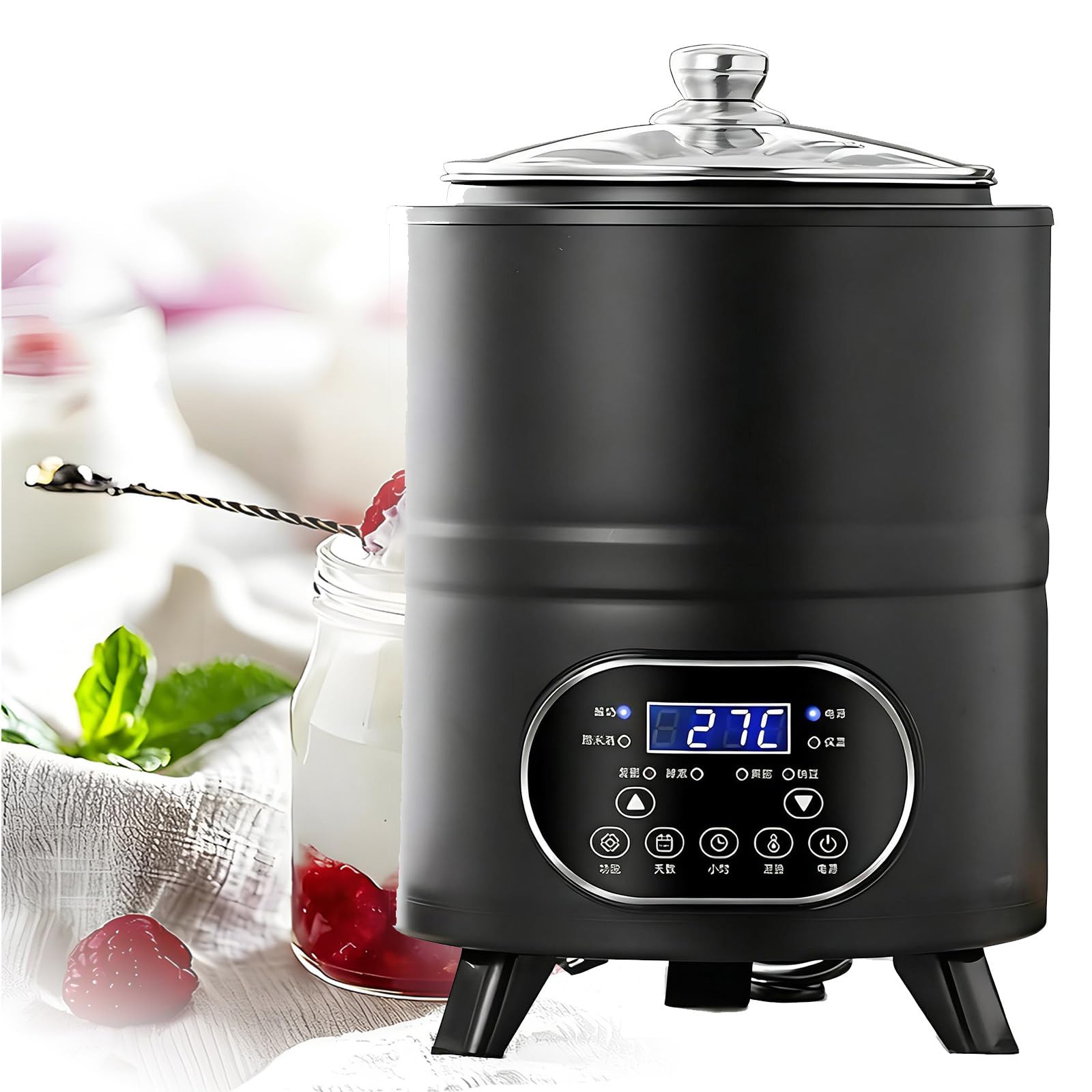 Smart Constant Temperature Yogurt Machine,400w Automatic Yogurt Fermentation Machine,Yogurt Maker Machine,with Temperature and Time Control,for Homemade Yogurt Natto Rice Wine Black-12L