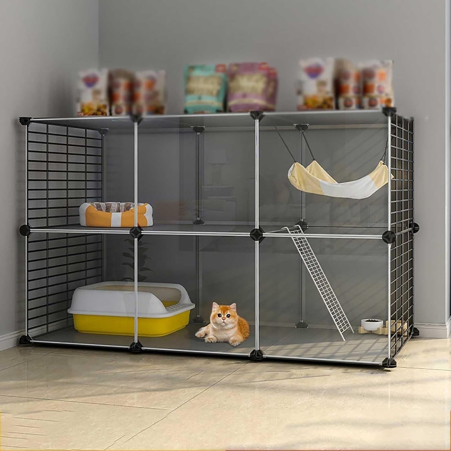 Cat Cage Indoor,Large Cat Cage Cat Enclosures Detachable DIY Cat Playpen Small Animals Cages,Large Exercise Place Ideal for Small Pet Cat Puppy,