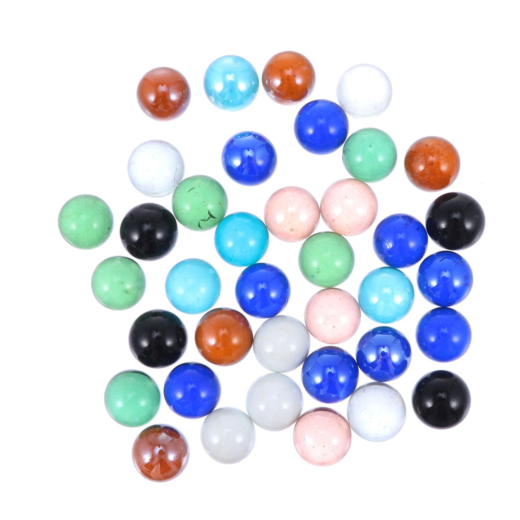 Totority 50pcs Glittered Decorative Balls Glass Marbles for Fish Tank Vase Decor and Boys and Girls Toys