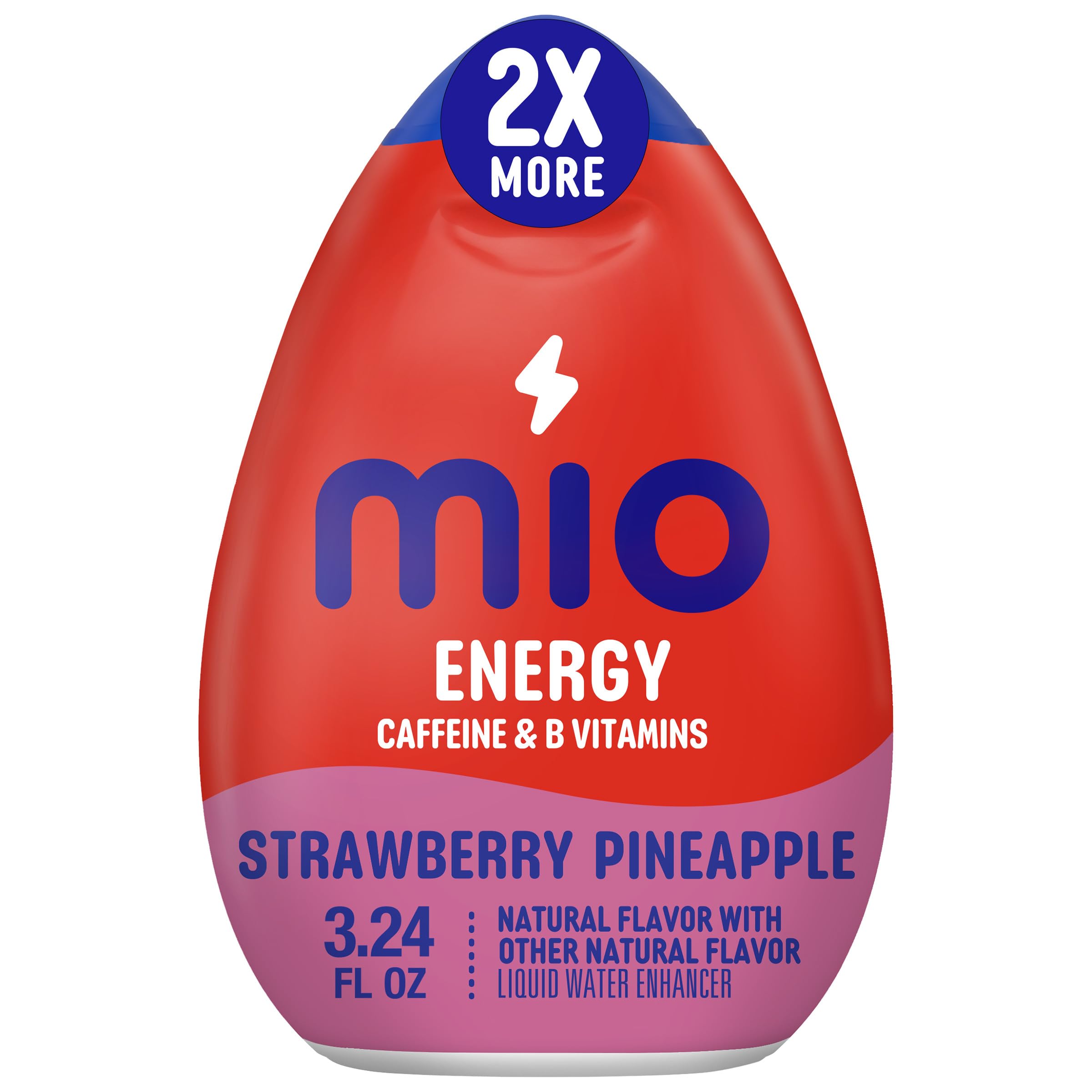 MiO Energy Strawberry Pineapple Smash Naturally Flavored with other natural flavors Liquid Water Enhancer Drink Mix with Caffeine & B Vitamins with 2X More (3.24 fl. oz. Bottle)