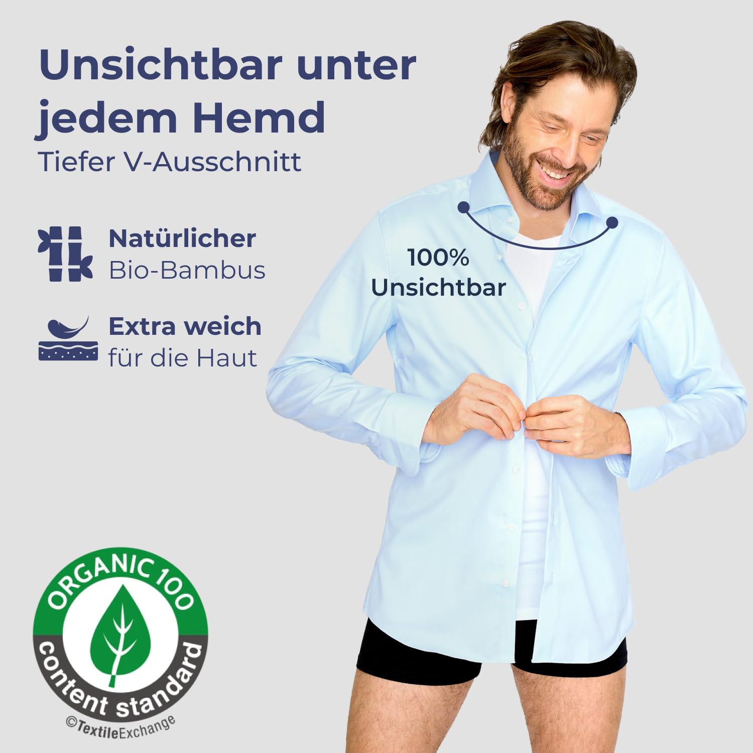jbs Camiseta interior antisudor para hombre, resistente al sudor con tecnología de membrana, bambú y algodón, protección contra manchas de sudor, paquete de 1 unidad
