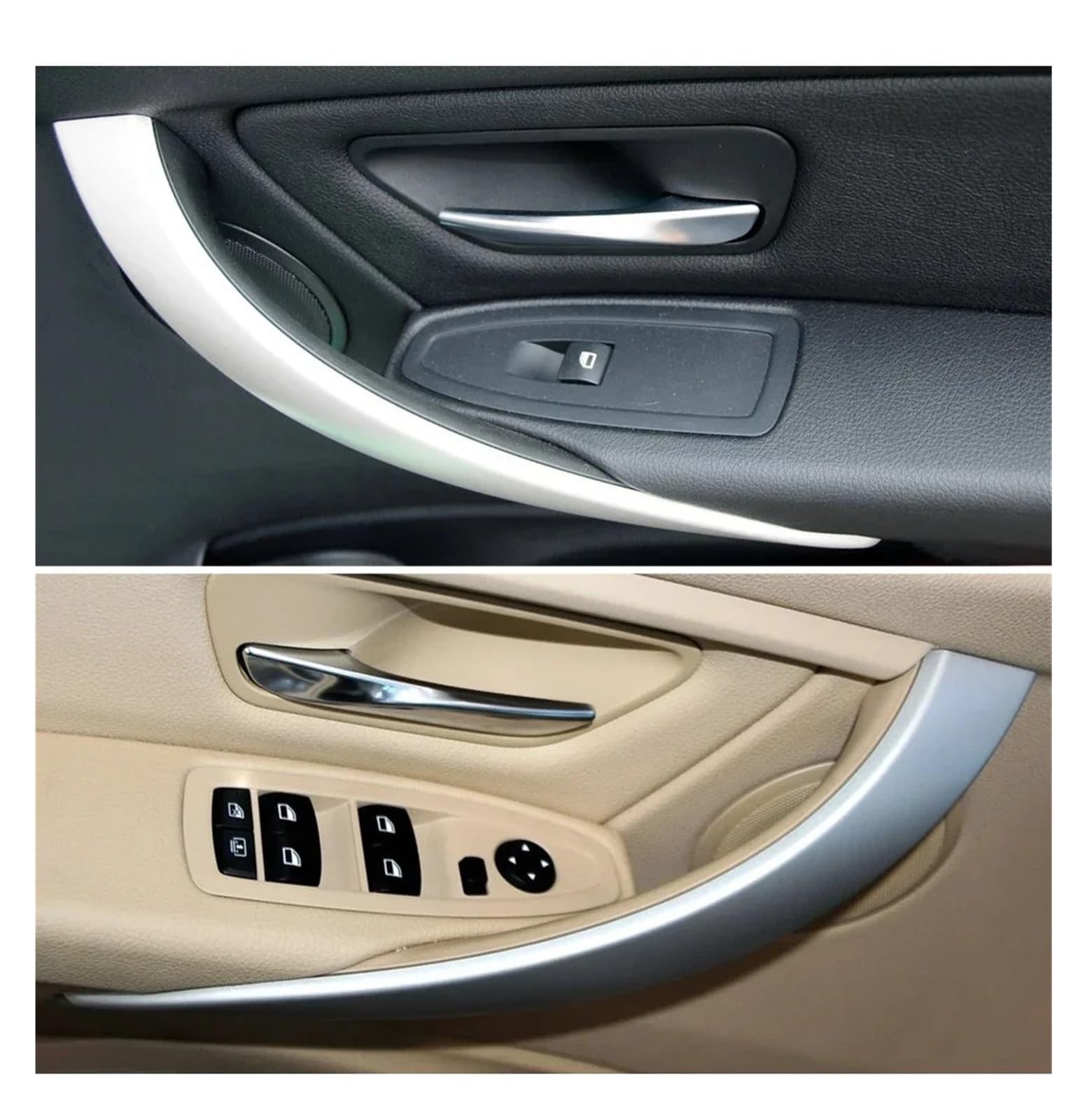 Maniglia Porta Interna Per BMW Serie 3 4 F30 F31 F80 F32 F34 F82 2012-2018 Maniglia Interna Portiera Dell'auto Pannello Presa Set Maniglie Interne(Nero)