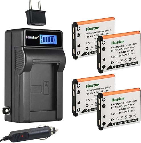 Miniatura 8 de Kastar NP-45 - Batería y cargador de CA LCD para Fujifilm NP-45A NP-45B NP-45S, FinePix J210 J250, FinePix JV100 JV105 JV150 JV155 JV160, FinePix