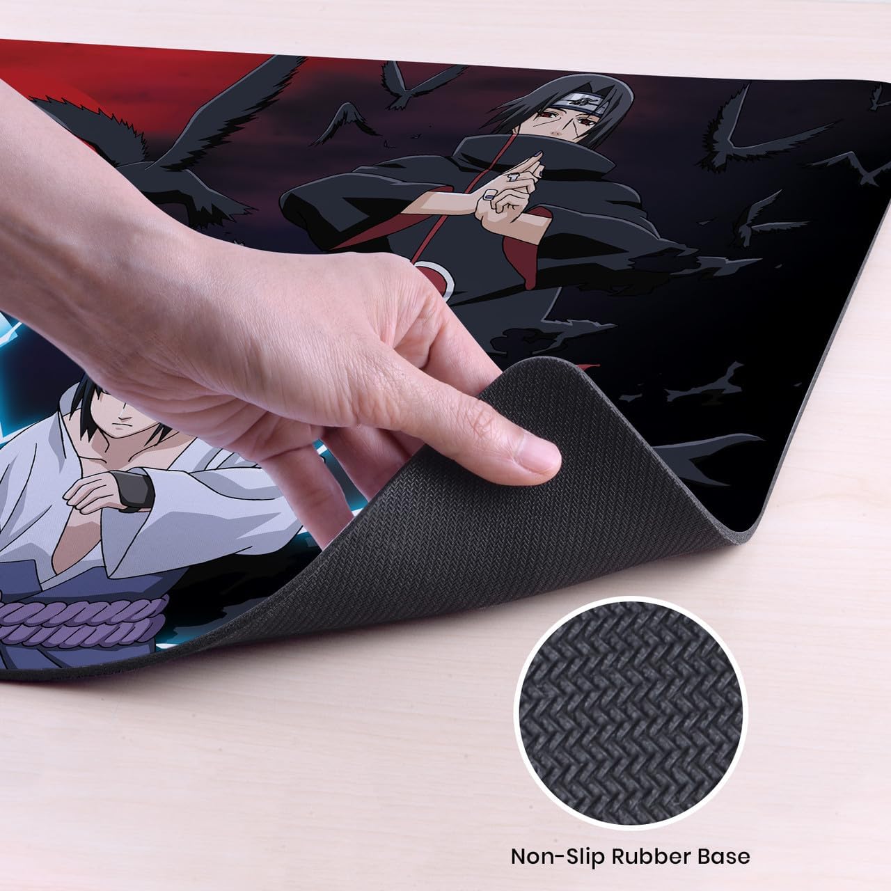 Head Case Designs Officially Licensed Naruto Shippuden Itachi and Sasuke Graphic Art 37.4 x 15.75 x 0.16 inches (900 x 400 mm) - XL Gaming Office Desk PC Keyboard Mouse Mat Pad