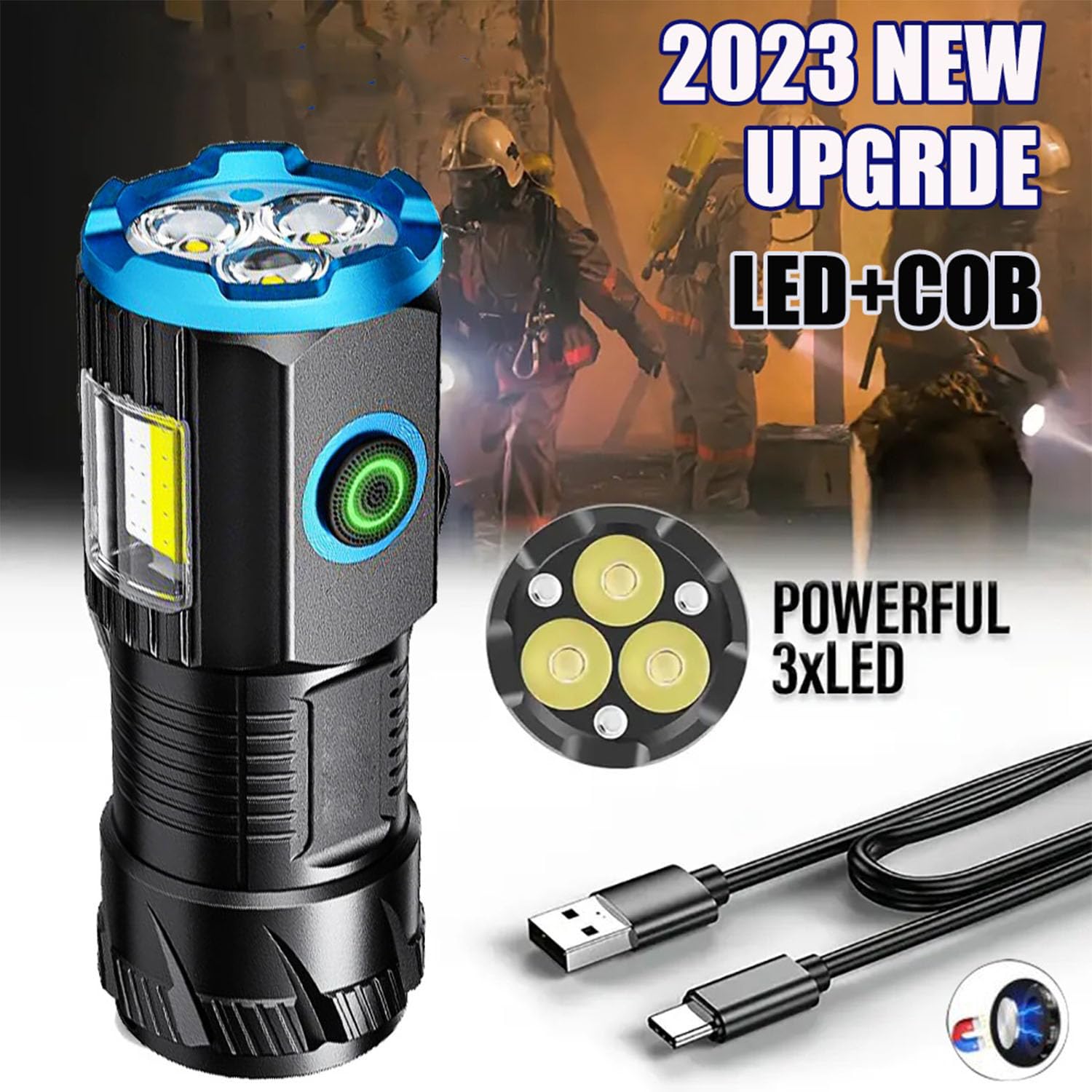 SHELL Lampe Torche LED Rechargeable USB - Puissante 500 Lumens Pour Camping Et Plein Air