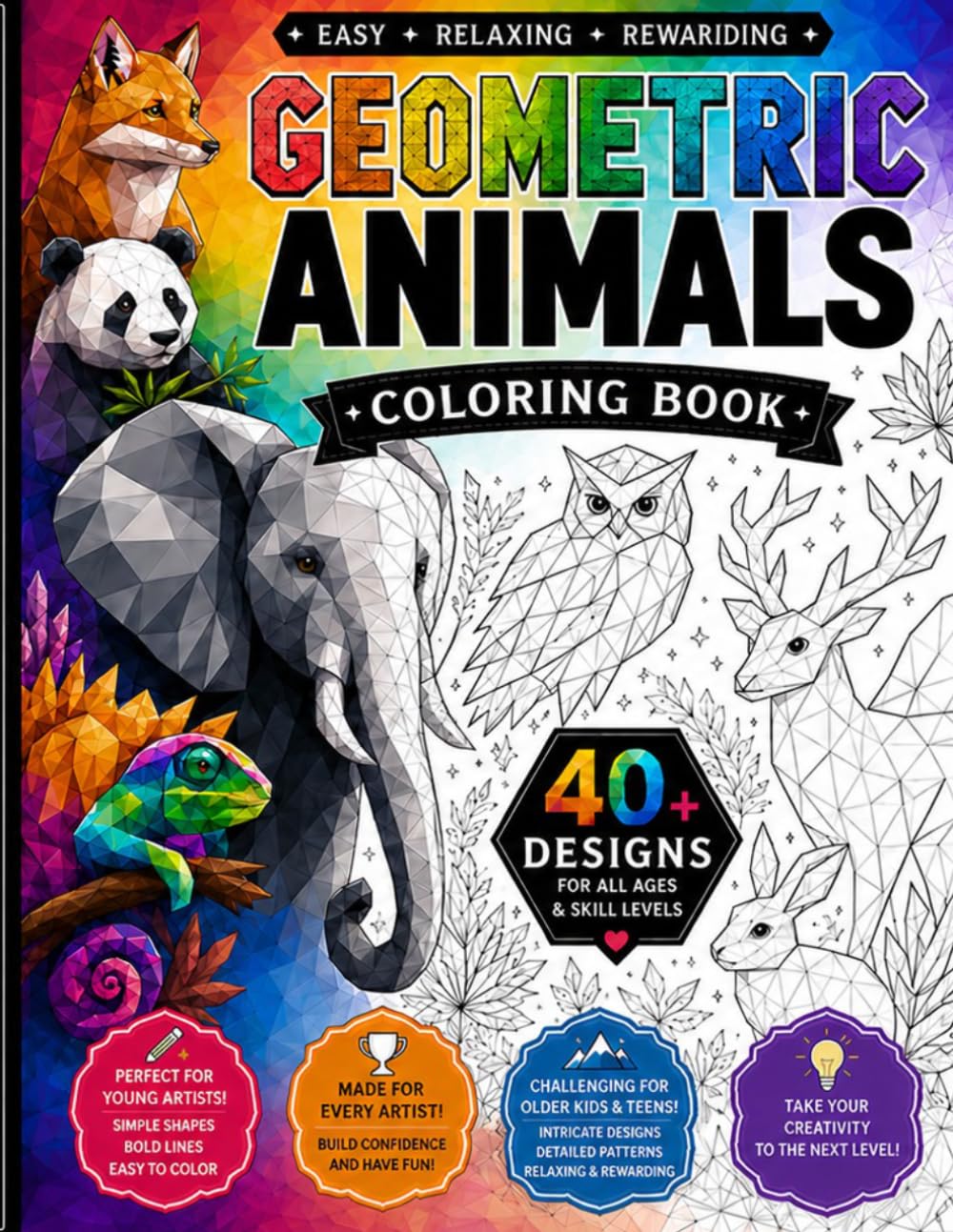 Geometric Animals Coloring Book (Geometric Coloring Books)