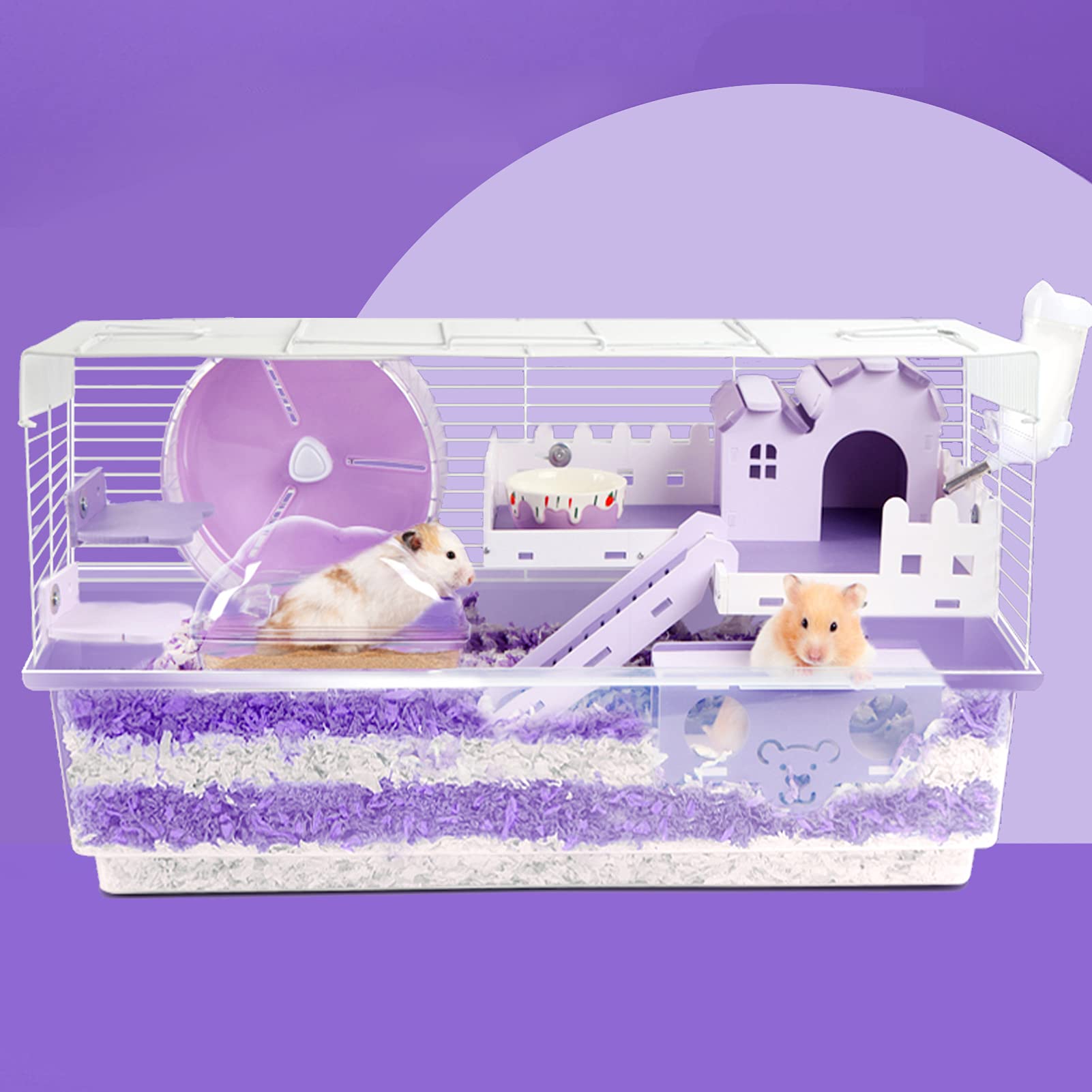 Amazon | ハムスターケージ 飼育ケージ 小動物ケージ 可愛い 2階 滑り  