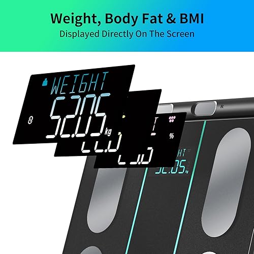 Miniatura 10 de Báscula de grasa corporal inteligente BMI báscula digital de baño, báscula de peso inalámbrica, analizador de composición corporal con