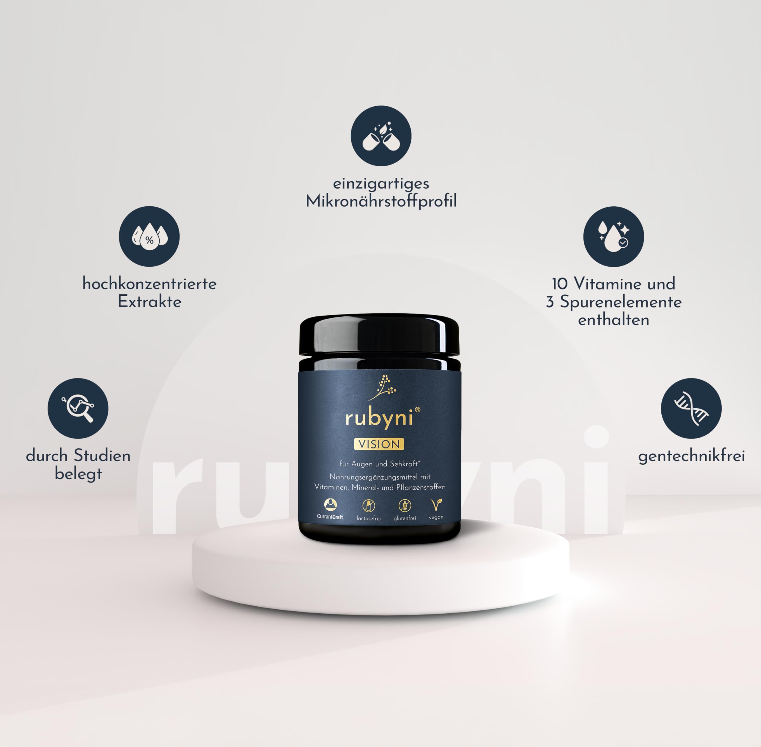 VISION Augenvitamine - 140 Kapseln - Lutein & Zeaxanthin | Riboflavin & Zink tragen zur Erhaltung normaler Sehkraft bei - Vegan, natürlich, laktose- & glutenfrei - Mangan & Xanthinen