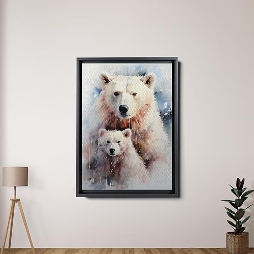 Miniatura 4 de Fox Mother Cub Print, In The Style Of Stencil,Based, Kids Wall Art, Kids Wall Art Display, Mom And Baby Animal Art Print, Canvas, Wall Decor