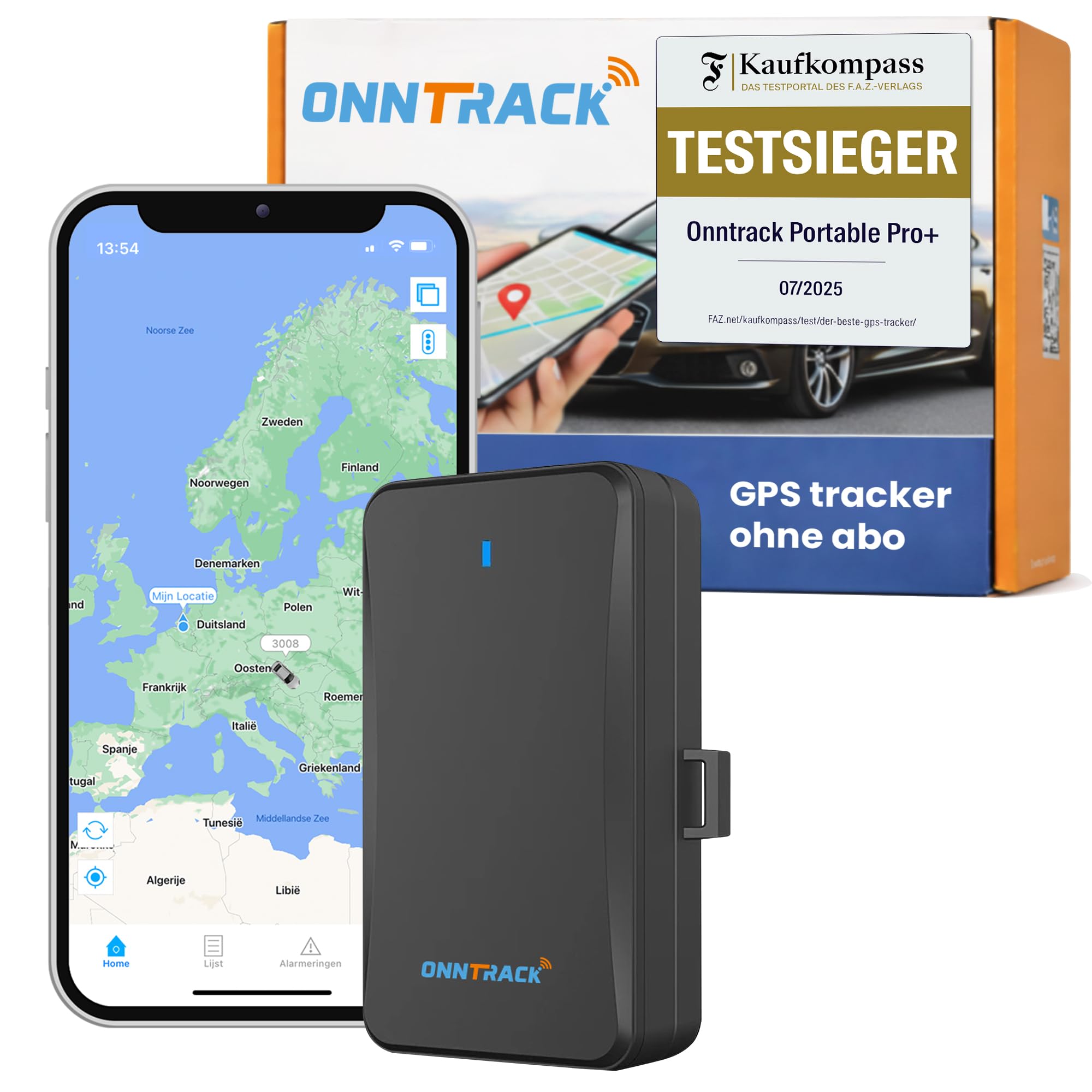Portable Pro+ GPS Tracker Auto – Eingebauter Tracker mit Echtzeit GPS Live Tracking, Ohne ABO, 90 Tage Akkulaufzeit, 4G LTE Peilsender mit App-Steuerung und Manipulationsalarm