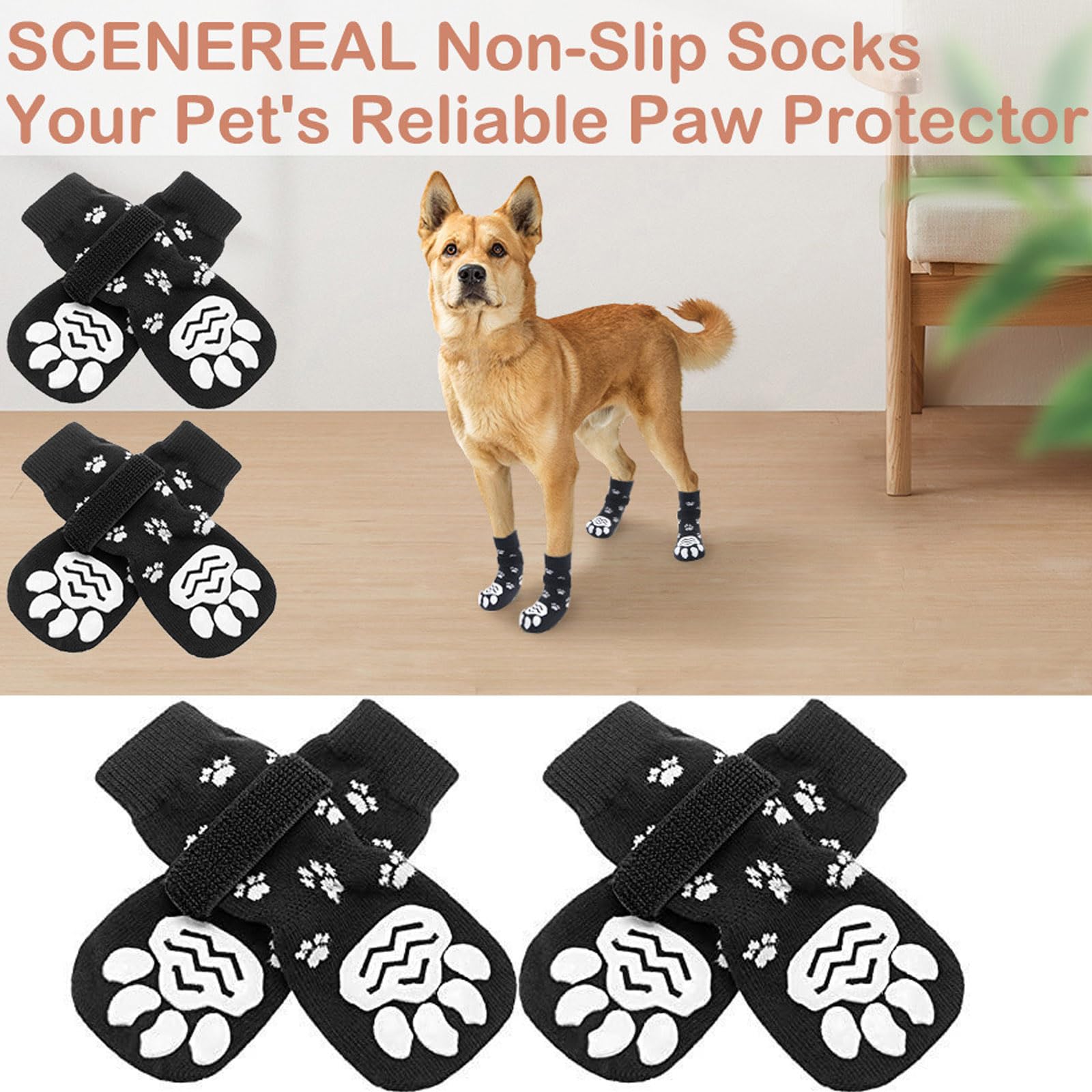 Stivali per Cani Traspiranti - Scarpe Impermeabili per Cani, Calzini Antiscivolo Proteggi Zampe, Scarpe per Animali da Esterno Stivali per Cani per Cani di Taglia Piccola, Media E Grande,M