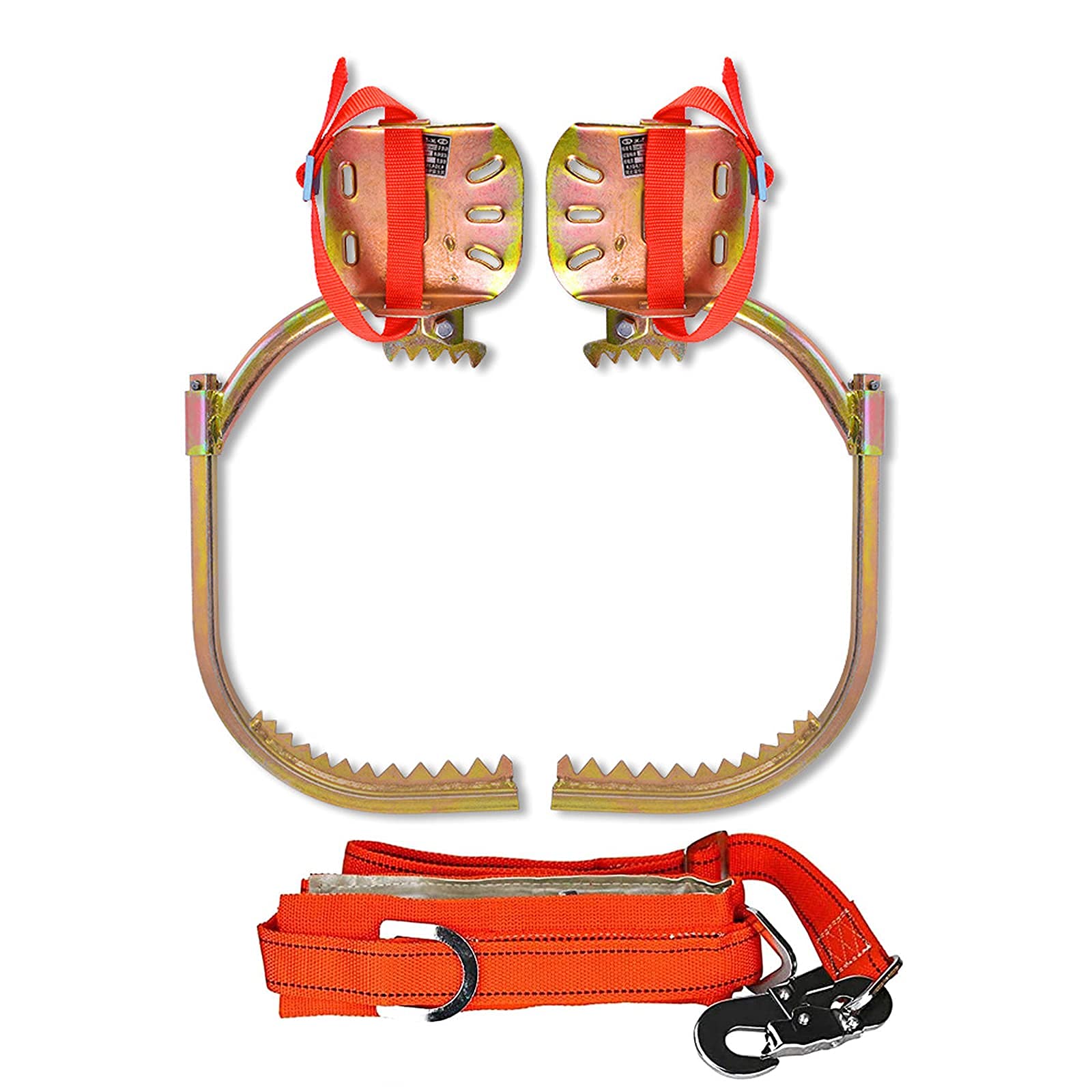 Crampones de escalada de árboles con cinturón de seguridad,Escalada Árboles Artefacto Equipo de Escalada Set para la Selva Supervivencia/Recogida de Frutas/Caza,Electricista Zapatos de Hierro