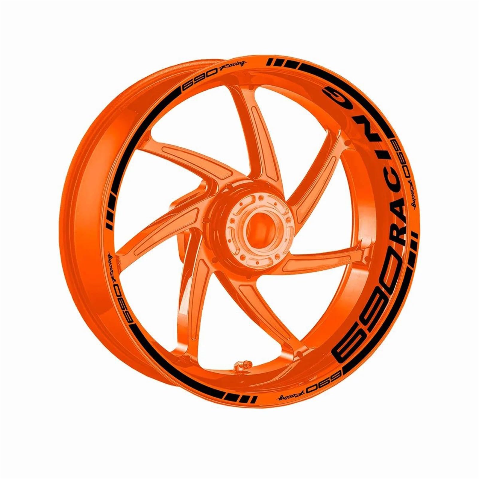 Decorative Stickers Strips Reflective Decal Motocycle Wheel Stickers Hub Decals for Duke690 Motorcycle Rim Sticker(Orange)
