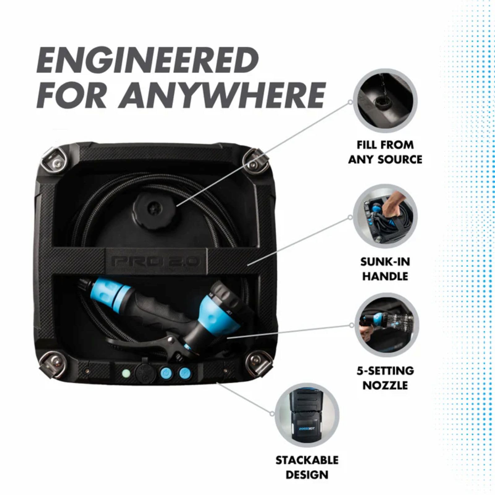 Rinse Kit 4 Gallon PRO 2.0 Portable Shower, High Pressure, Battery Powered thumbnail 3