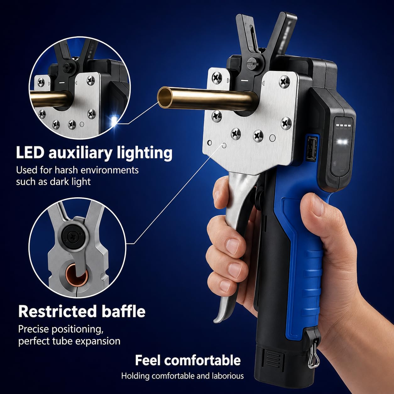 Kit d'outils d'extension de tube électrique 50 W avec 9 têtes pour