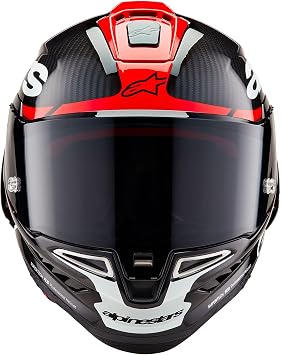 Alpinestars Supertech R10 Element Helmet ، ألياف الكربون ، التصميم الديناميكي الهوائي الكامل للوجه ، التهوية والسلامة ، DOT & ECE المعتمدين لشوارع وممرات السكك الحديدية