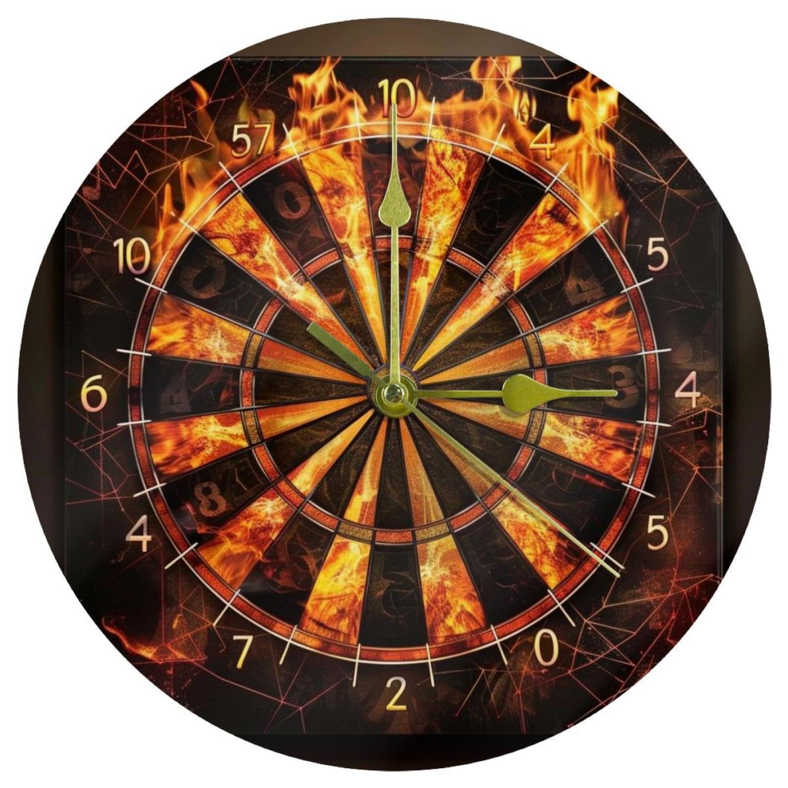 Horloge murale en bois avec fléchette silencieuse pour une déco de bureau design