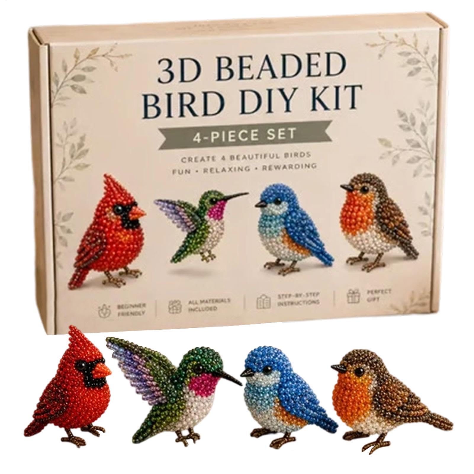 DIY Beaded Animal Kit, Creative Animal Beading Embroidery Kits for Kids Adults, 3D Cute Animals Beadwork Funny Craft Material Set, Interactive Seed Bead Art Animals Making Kits Novelty, for Boys Girls