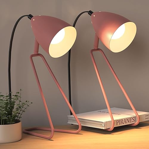 Miniatura 10 de PARTPHONER Juego de 2 lámparas de mesa pequeñas giratorias de 350°, modernas lámparas de noche de lectura verdes, adecuadas para estudio
