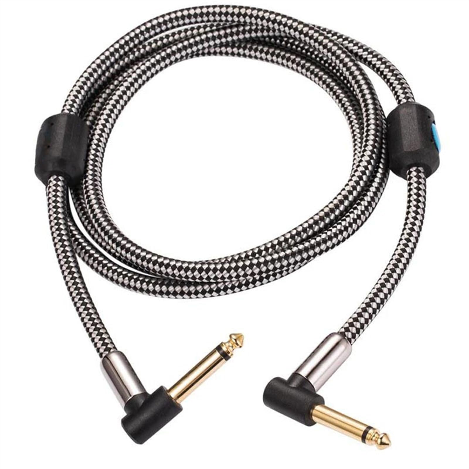 Câble de Audio Professionnel Câble Haut De Gamme 6,35 Mm Mâle Vers Mâle Pour Guitare Électrique Orgue Coudé 1/4 Pouce TS Jack Vers Jack(White,3meter)