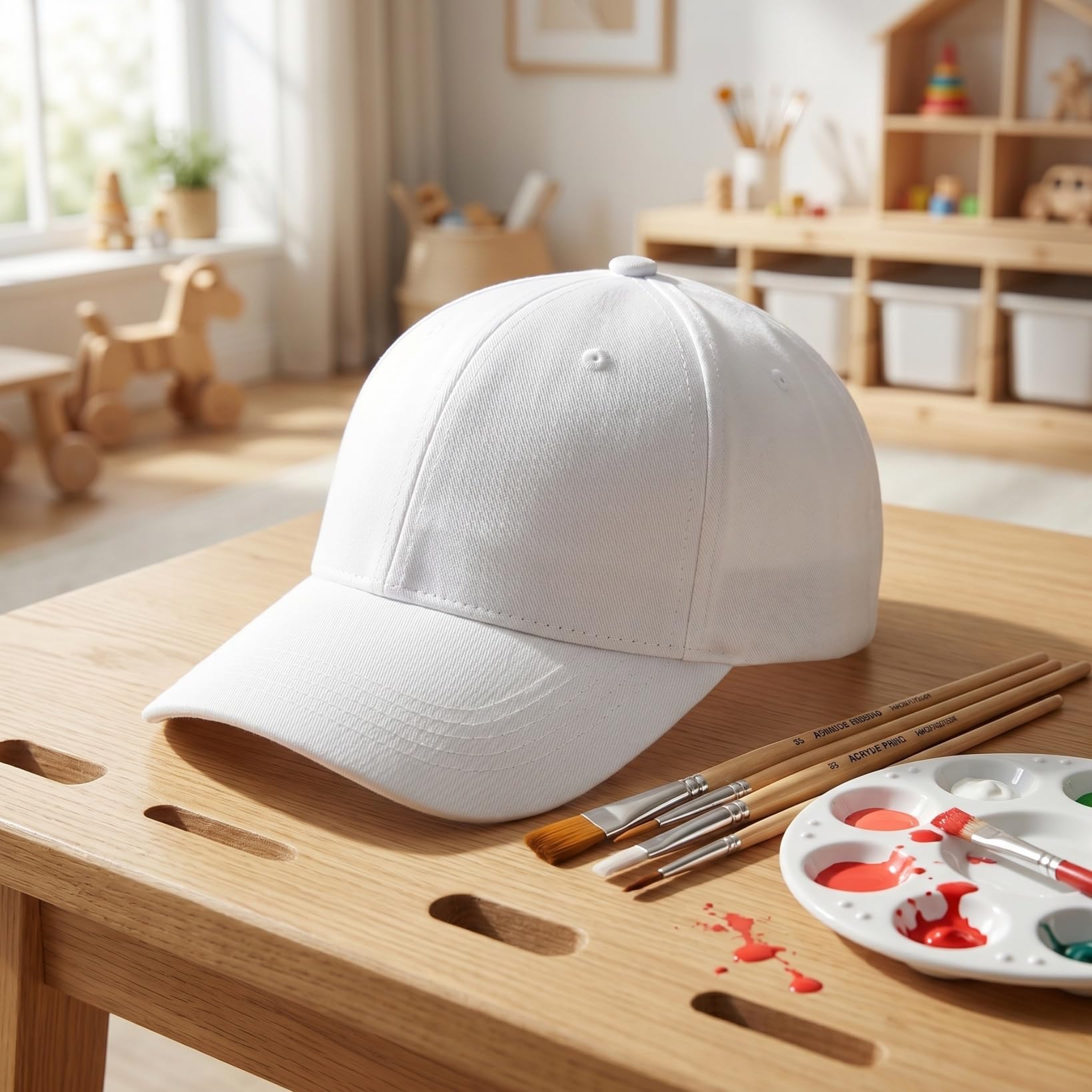 Housoutil Kinder Schirmmütze Zum Bemalen 10 Stück Weiß Baumwolle Cap Zum Selber Gestalten DIY Baseballkappen Für Kreatives Basteln Und Geschenk