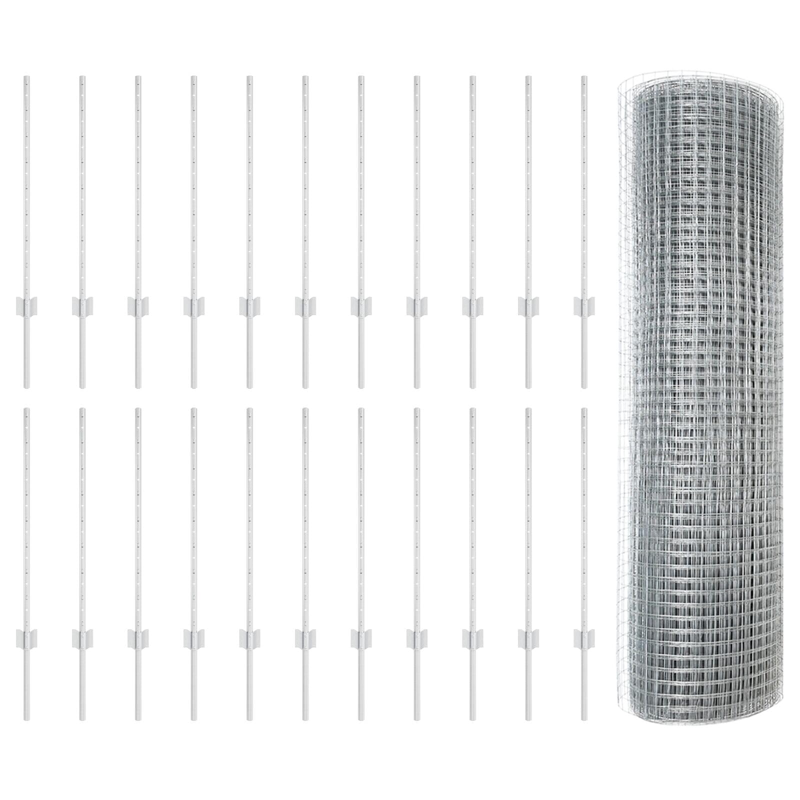 Vidaxl Set Of Galvanised Steel Welded Wire Fences, Uv Resistant Metal Fence For Outdoor Use With Rollers, Robust Rectangular Design For Room Barriers In The Garden, Durable Size 3