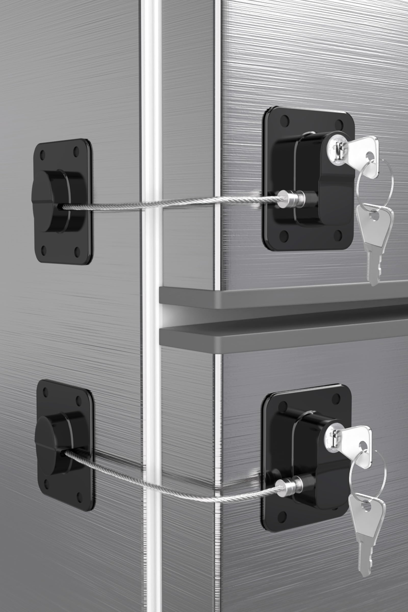 2 Stück Kühlschrank Schloss für Kinder mit Schlüsseln Kindersicheres Schloss für Schränke und Schubladen Einfache Installation ohne Bohren Multifunktionales Kindersicherheitsschloss