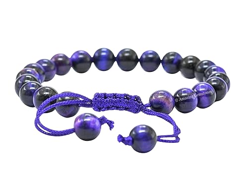 Vista 539 de Amazing Gemstone Yaxaite Bracelet for Women Men's Gifts - Protection Healing Crystal Bracelet - 8mm Gemstone Beaded Adjustable Bracelet Pulseras