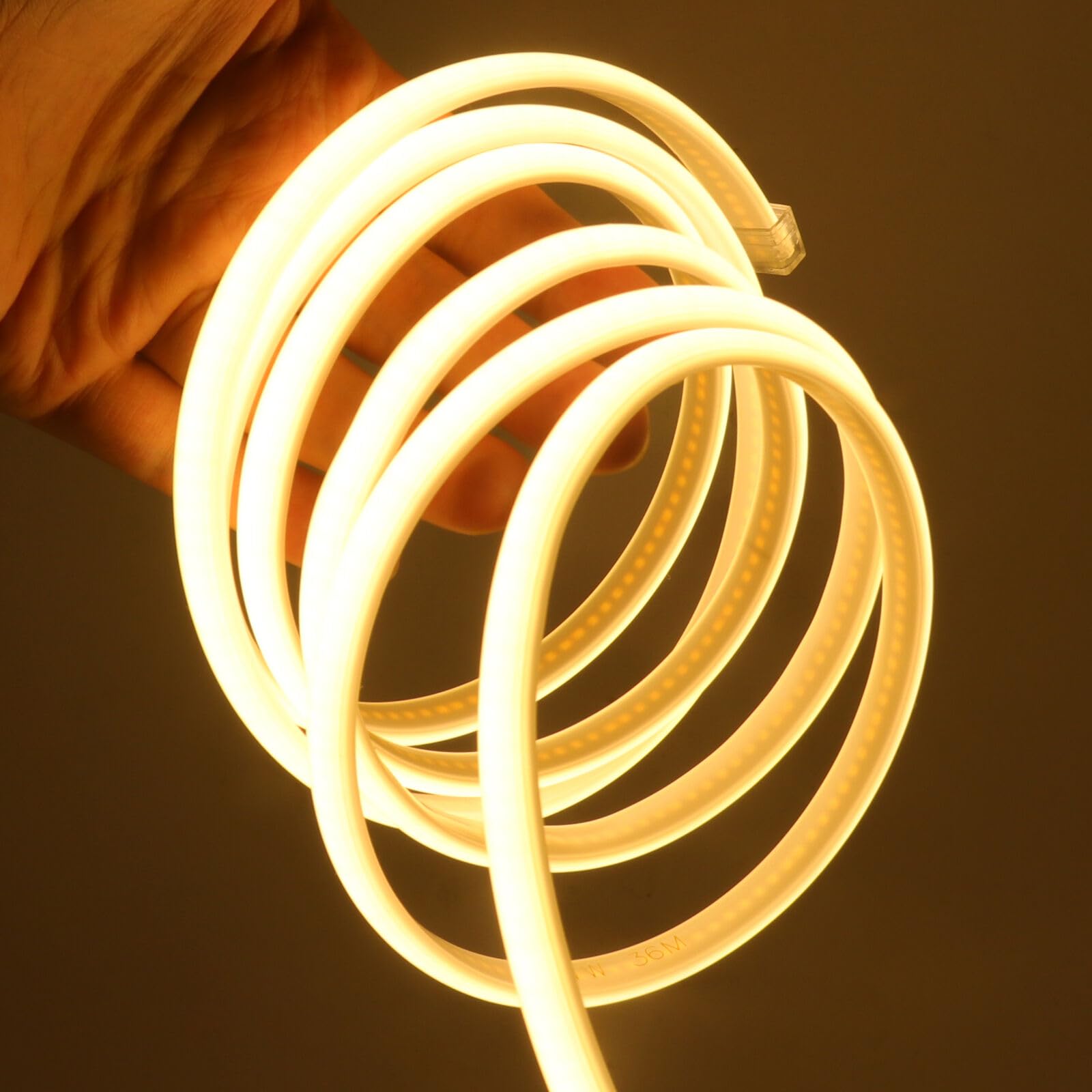 KISUFU COB LED Strip Light, AC 220V-240V IP65 Waterproof 288 LEDs/m 50cm Cuttable Neon Rope Light for Bathroom Cupboard Kitchen Building Lighting Decoration.