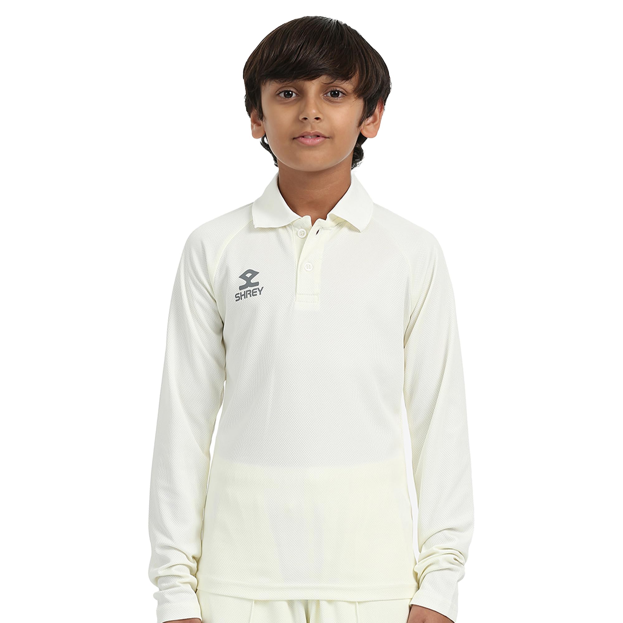SHREY Cricket Match Polo T Shirt Long Sleeve - Junior