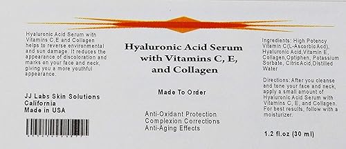 Miniatura 2 de Suero de ácido hialurónico 100% puro con vitamina C, vitamina E, colágeno, antioxidante, suero antienvejecimiento