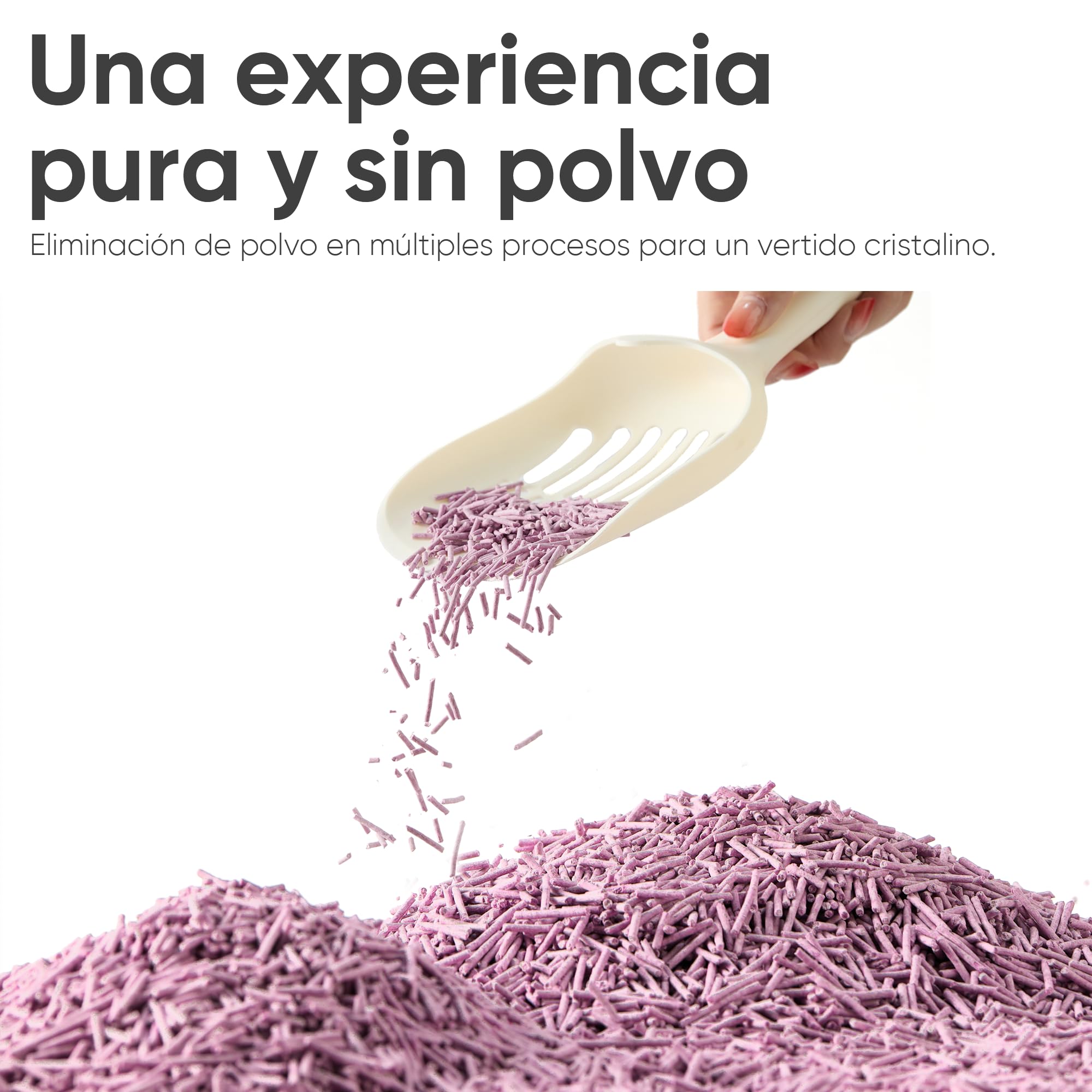 FUKUMARU Arena de Tofu para Gatos 5.4kg - Arena aglomerante para Gatos, Control de olores con Aroma de Lavanda, Libre de Polvo y fácil de aglomerar, desechable en el Inodoro