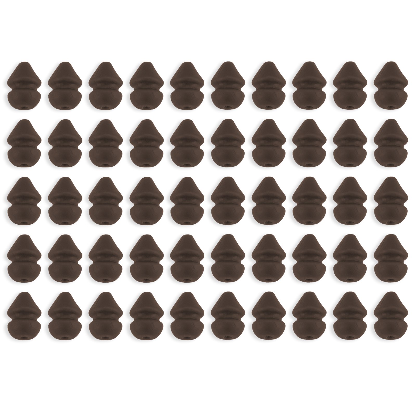 Bank Tackle Heli Beads Carp Fishing Terminal Tackle Rubber Helicopter Chod Rig Bead (x 100 Pack, Brown)