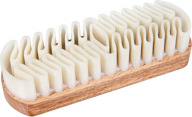 Wooden Nubuck And Suede Restorer Brush With Natural Soft Rubber Crepe, For Leather Shoes, Bags And Accessories, By Kaps