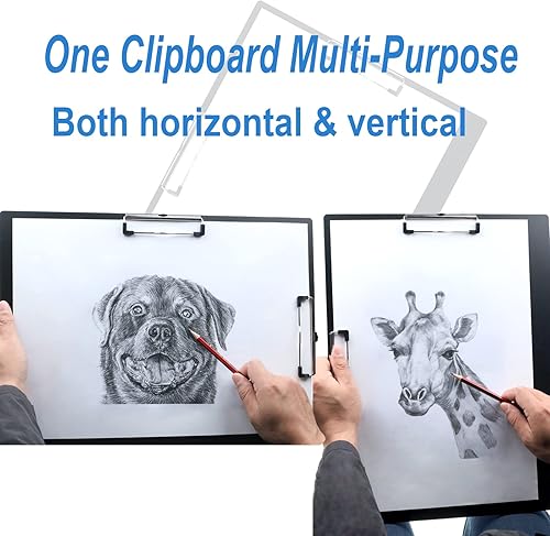Miniatura 2 de Portapapeles de 11 x 17 pulgadas, doble clip, 11 x 17 pulgadas, clip de perfil bajo, portapapeles extra grande, peso ligero, 11 x 17 pulgadas,