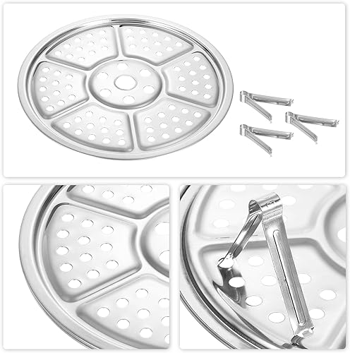 Miniatura 9 de uxcell Estante de vapor de acero inoxidable con soporte, bandeja de vapor de 10.2 pulgadas para utensilios de cocina de vapor, olla a presión