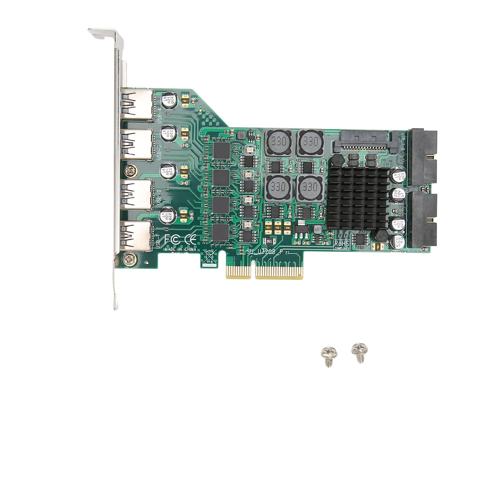 Karta rozszerzeń PCIE na USB 3.0, PCI Express USB 3.0 5Gb/s 3A 0℃ do 70℃ Zasilacz do LINUX dla Windows