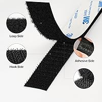 Vista 2 de Cinta autoadhesiva de gancho y bucle de 1 pulgada x 10 pies, fabricada con 3M 9448, sujetadores de tela de nailon entrelazados, cinta adhesiva