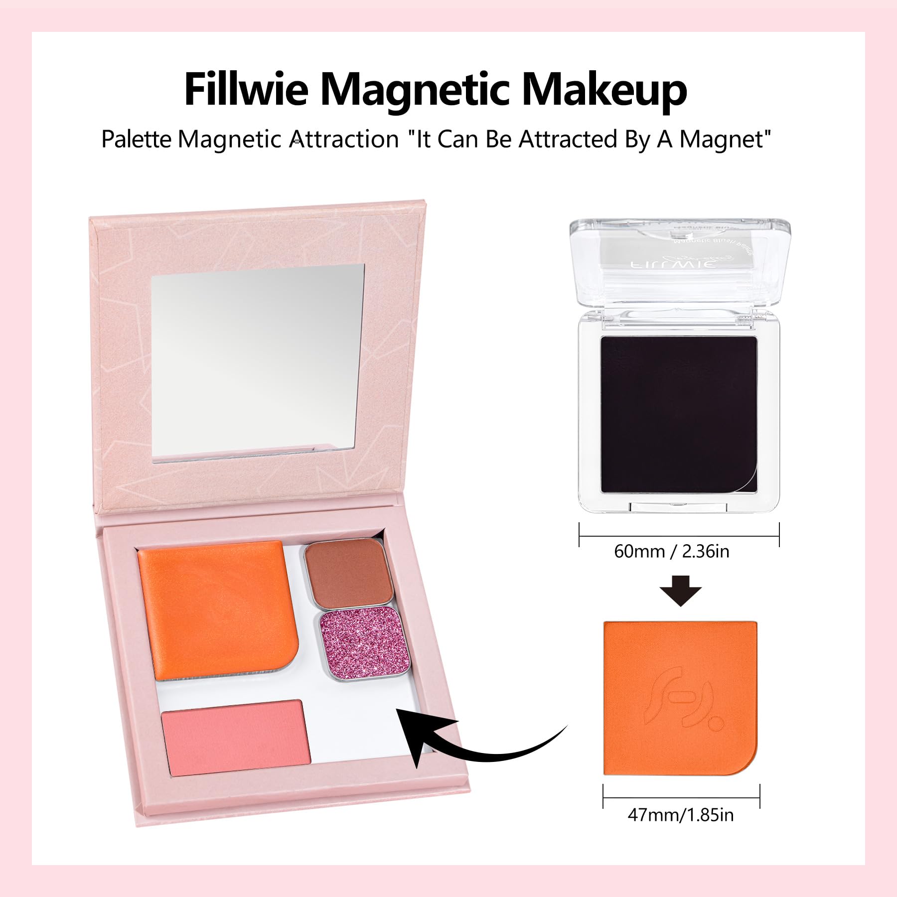 Lot de 2 blush crème en poudre Duo – Orange pour des tons de peau clairs à moyens, même teinte ensoleillée, durable, à construire, couleur naturelle éclatante pour les joues crème rosée + finition en