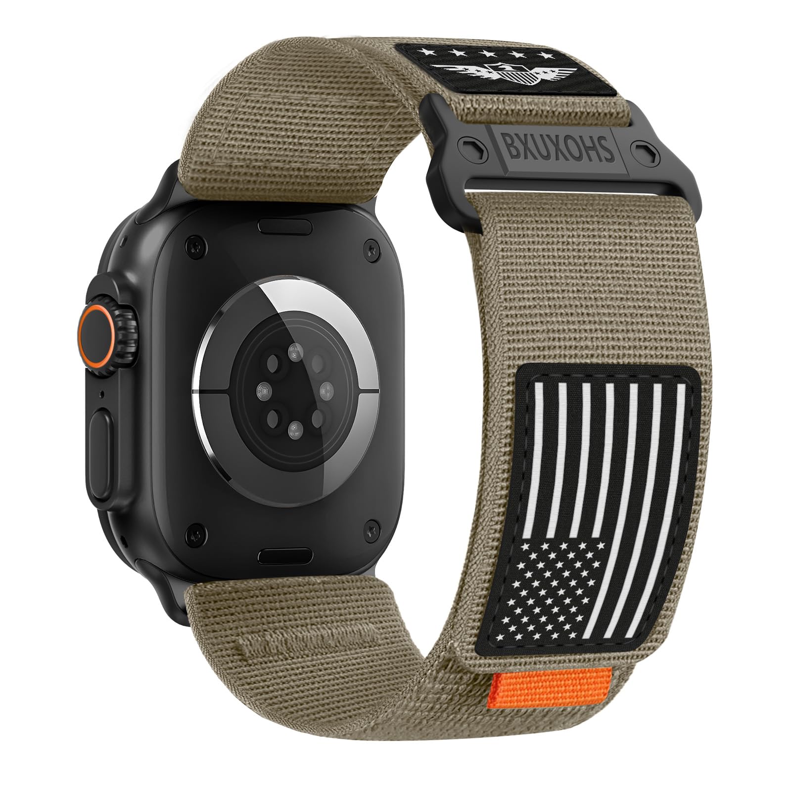 Rugged Trail Loop Bands for Apple Watch Ultra/3/2 Band 49mm 46mm 45mm 44mm 42mm Men,Stars-Stripes Flag Woven Nylon Sport Strap Soft Fabric Wristband for iWatch Series 11 10 9 8 7 6 5 4 3 SE 3/2nd 49