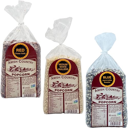 Miniatura 9 de Amish Country Popcorn Paquetes variados  Bolsas de 3 a 2 libras  Blanco medio - Blanco bebé - Granos de palomitas de maíz morados  Anticuado, sin