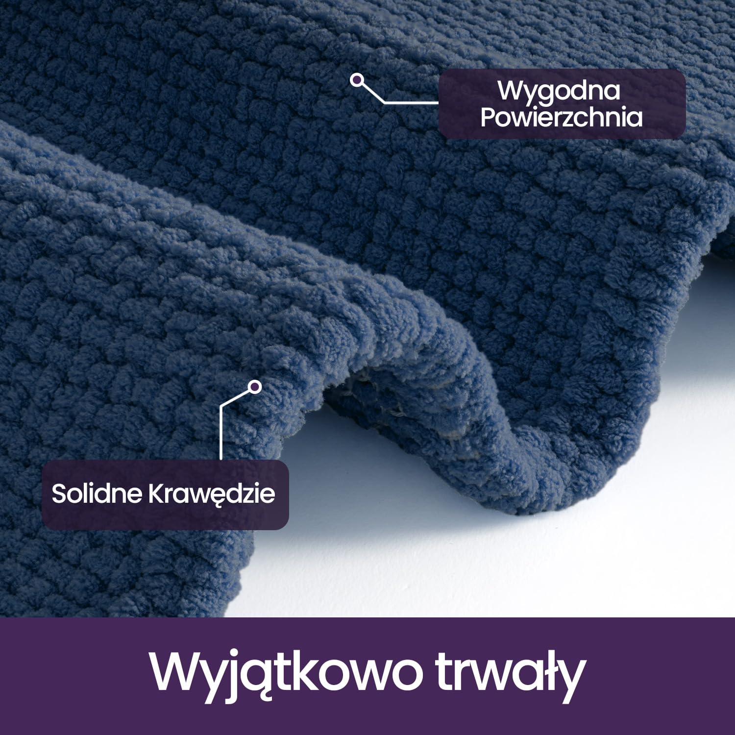 DEXI Miękka mata łazienkowa, 60 x 110 cm, bardzo chłonna, antypoślizgowa, pod podłogę, szybkoschnąca, można prać w pralce, niebieska