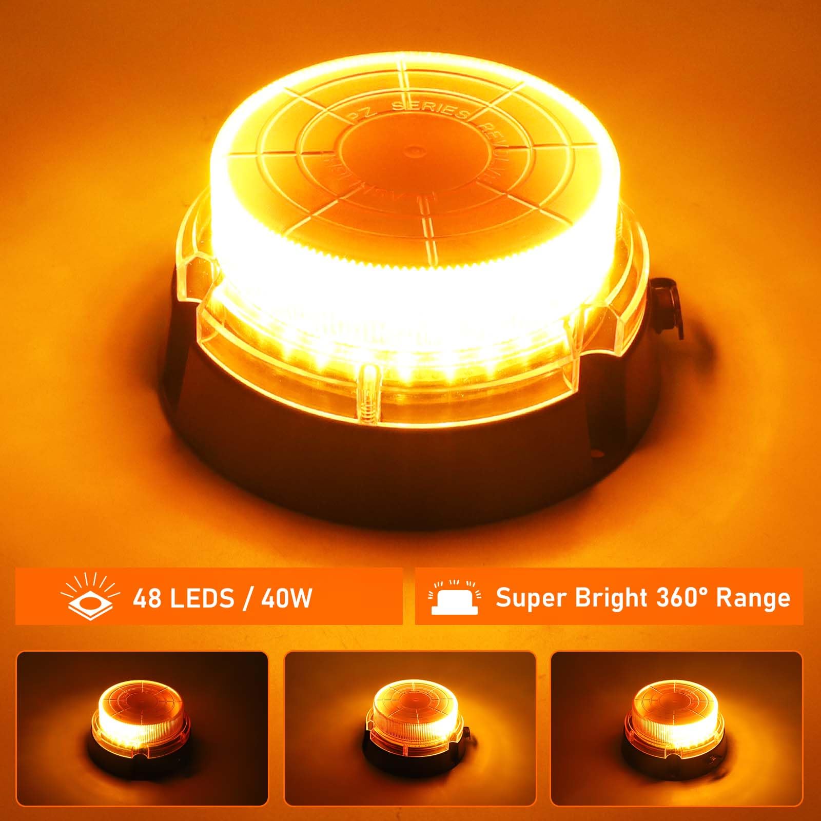 Wireless Led Beacon Lights,Rechargeable Strobe Warning Light, 48 LED Rooftop Safety Flashing Emergency Lights with Magnetic for Cars Trucks Vehicle (400B)